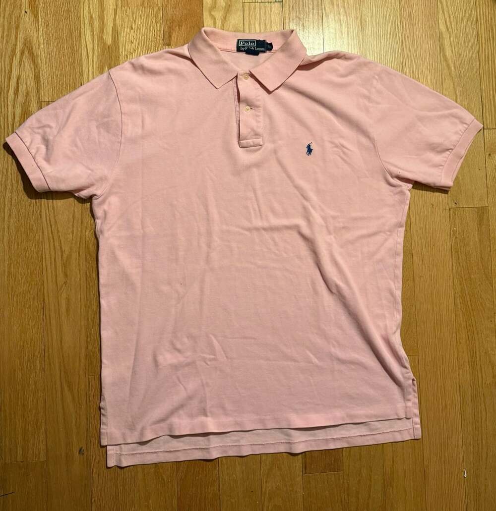 Polo by Ralph Lauren Men's Cotton Pink Short Sleeve Polo Shirt Size L